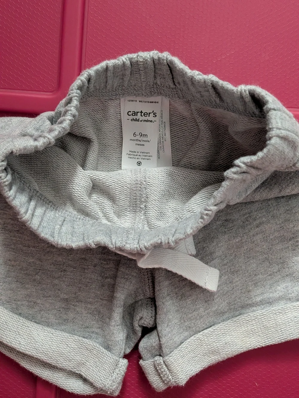 Carter's Light Gray Knit Drawstring Shorts